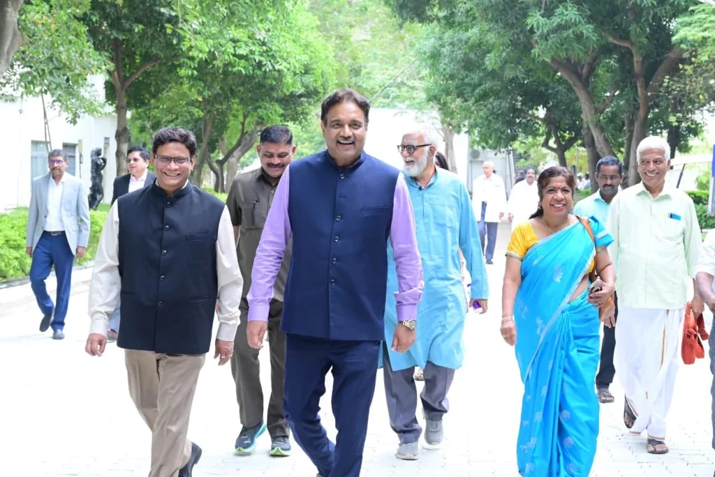 Guests walking through the AVMCH campus
