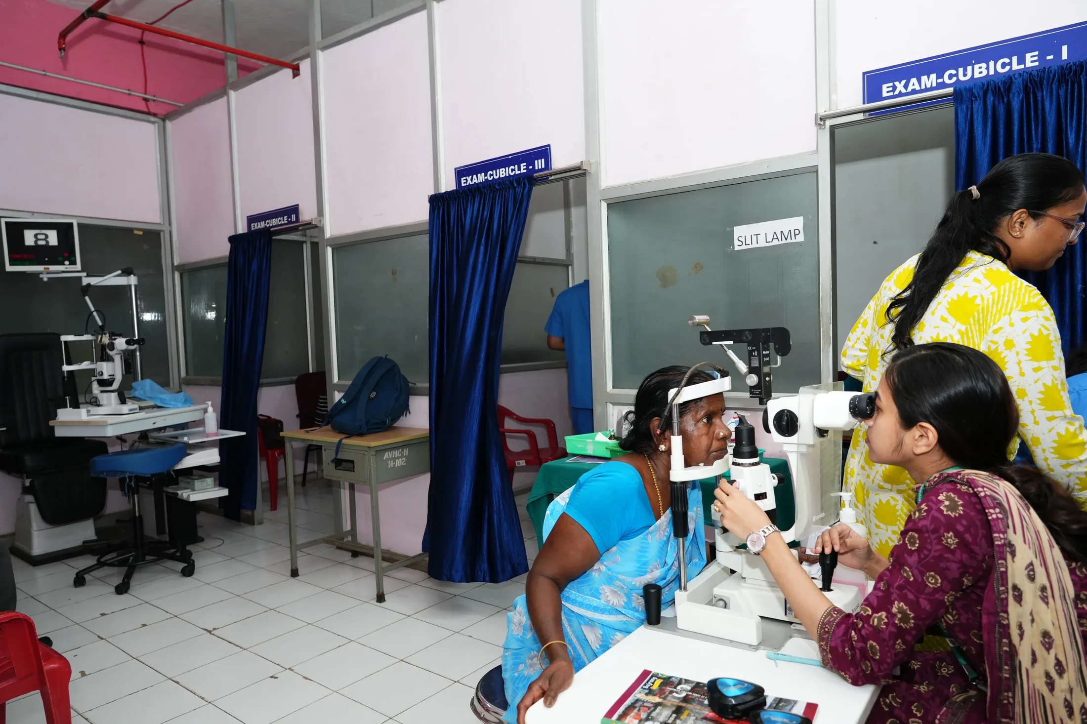 Patients undergoing eye examination at the Ophthalmology OPD